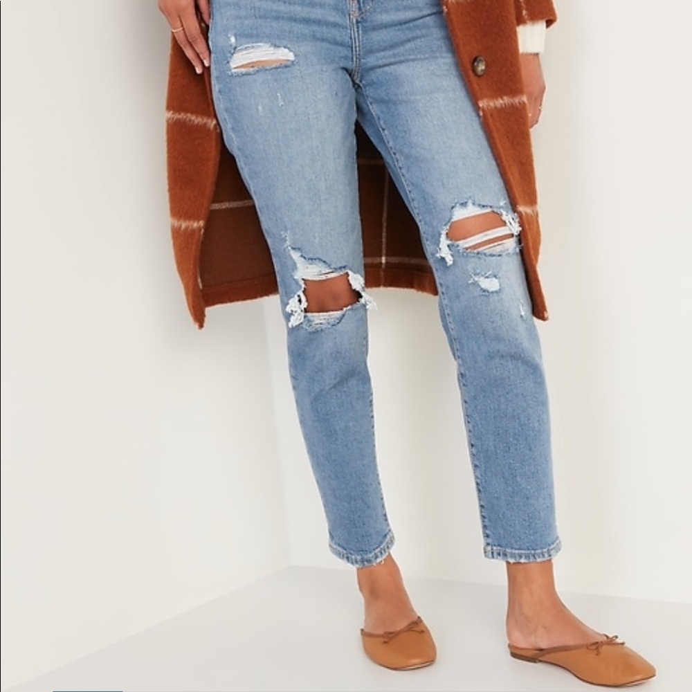 Higher high waisted OG straight Old Navy ripped jeans